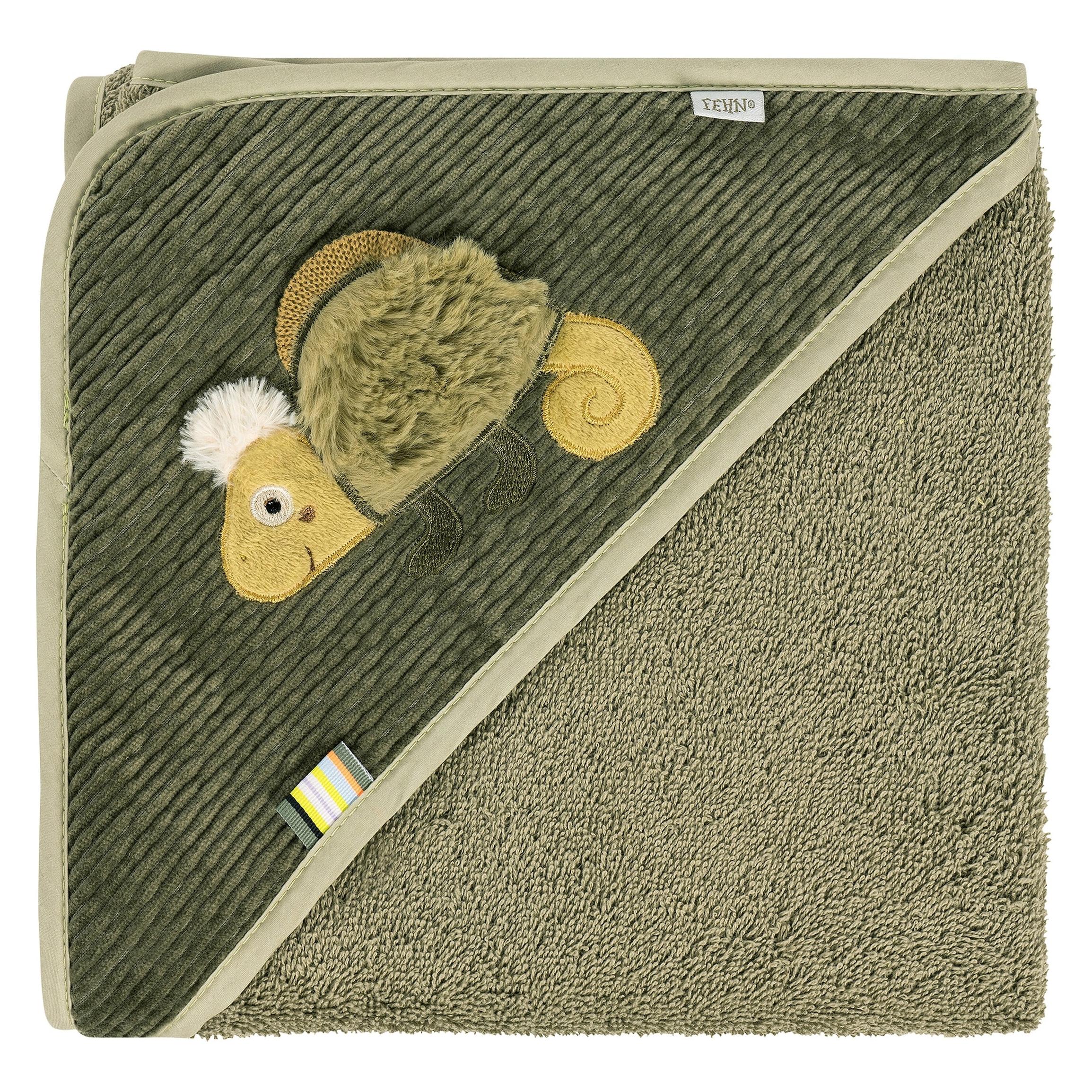 Fehn Kapuzenbadetuch Chamäleon Bade-Poncho aus Frottee mit Kapuze (80 x 80 cm) (8289573-4001998042498)