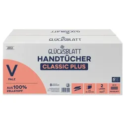 GLÜCKSBLATT Papierhandtücher »Classic Plus« 2-lagig naturweiß 3000 Blätter (20 x 150 Blatt p weiß, 25 cm