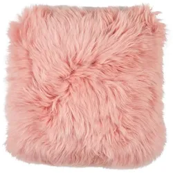 WARM & COMFY Kissen Schaffell 40 x cm Mischgewebe Rosa