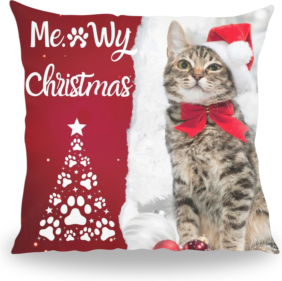 PillowBuddies Meowy Christmas Kussen - 40 cm