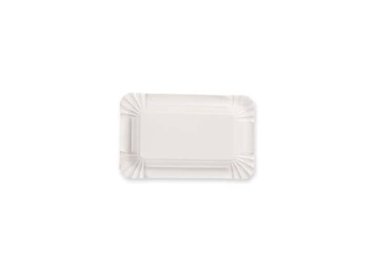 FRANZ MENSCH 3000 Stück NATUREStar Pappteller rechteckig Pappe, weiß, L: 10 cm, B: 16 cm, Einwegteller, Papierteller, Einweggeschirr