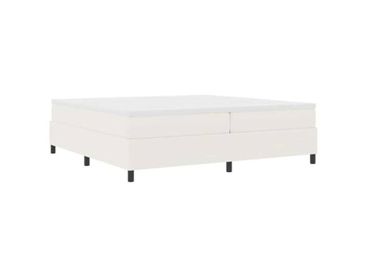 PUGYNBK Boxspringbett, cremefarben, 200 x 200 cm, Cordstoff Aus Holz, Füße aus Kunststoff, Taschenfederkernmatratze, mittlere Festigkeit
