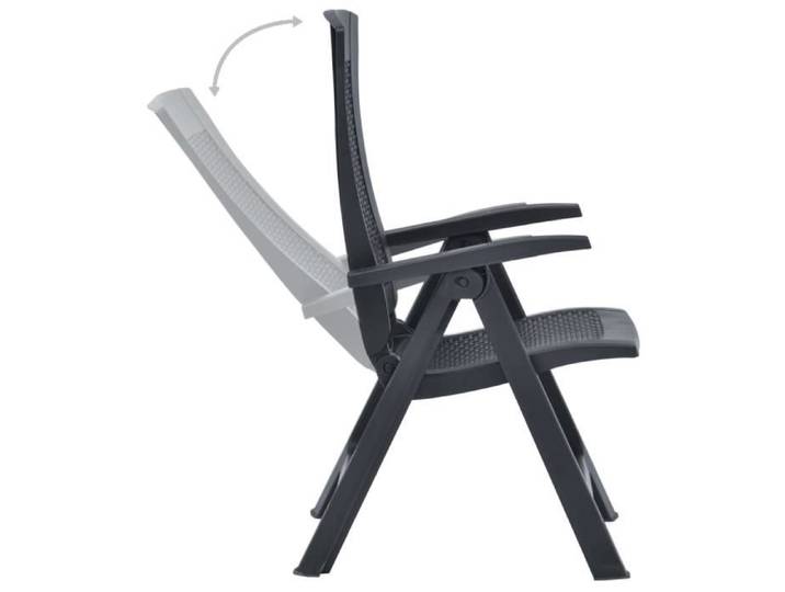 Chaises inclinables de jardin - KIMISS - Plastique Anthracite - Pliant - Résistant aux intempéries
