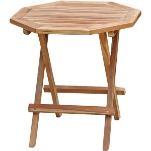 Garden-Pleasure Beistelltisch LUANG, beige, aus Massivholz, quadratisch, 50 x 50 cm (B/H), klappbar, für Outdoor
