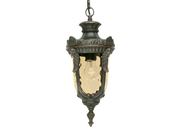 Philadelphia Hängeleuchte, bronze/amber, IP43 - Elstead - Landhaus / Rustikal - Glas - Einflammig
