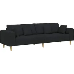 vidaXL Stoffsofa mit Kissen Schwarz 208 cm Stoff