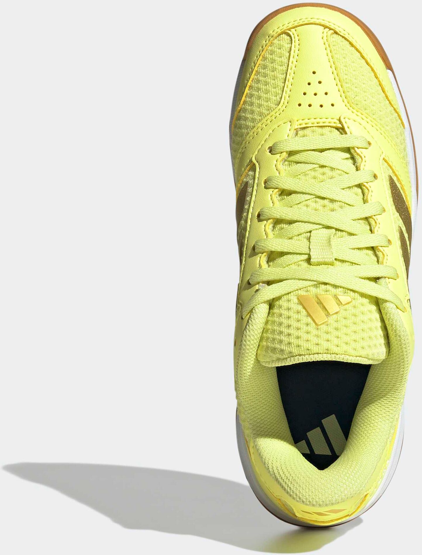 Hallenschuh ADIDAS PERFORMANCE "LIGRA 8 INDOOR KIDS", Mädchen, Gr. 36, gelb (frozen lemon, thermal chrome, ftwr weiß), Synthetik, Textil, Schuhe Hallenschuh frozen lemon, thermal chrome, ftwr weiß 36