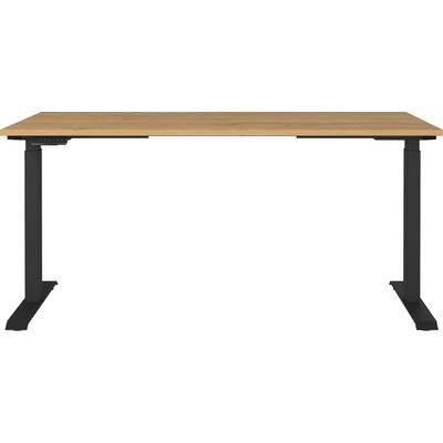 Schreibtisch GERMANIA "Agenda, elektrisch höhenverstellbar", schwarz (grandson, eiche, nachbildung, schwarz, schwarz, grandson, eiche, nachbildung), B:160cm H:120cm T:80cm, Tische, Schreibtisch, Höhe 72-120cm, elektrisch höhenverstellbar,...