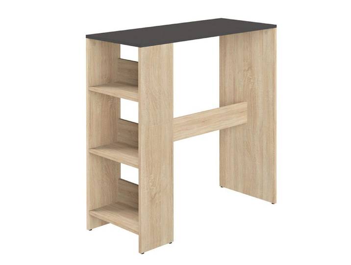 Interia Table de Bar 94 cm Fara Noir - Chêne