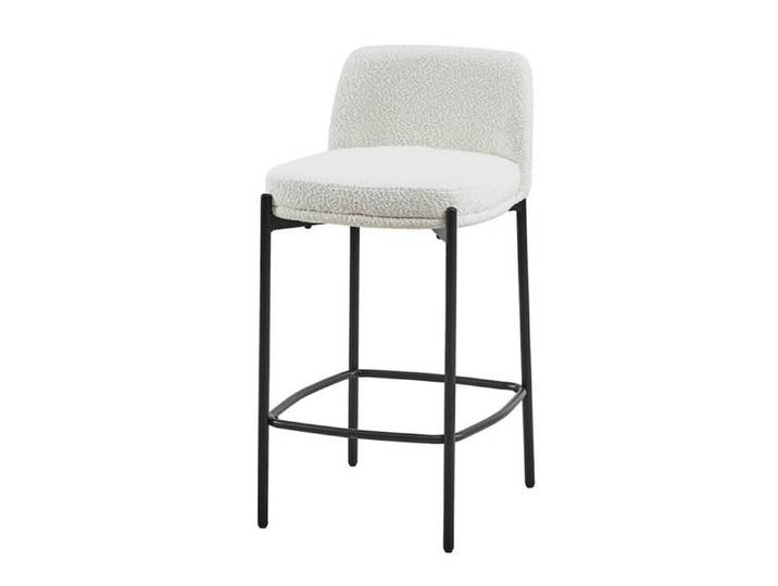 Tabouret de Bar - Stozy - Naya - Bouclette - 42 x 44 x 91 cm - Design Élégant