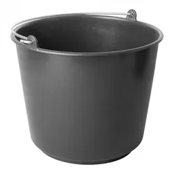 EMGA Eimer aus schwarzem Kunststoff mit Teilung 12L - Ø 31x26(h)cm.