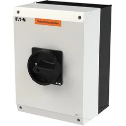 Eaton 207387 Sicherheitsschalter, P3, 100 A, 3-polig, HALT-Funktion, mit schwarzem Drehgriff und Sperrkranz, abschließbar in 0-Stellung mit