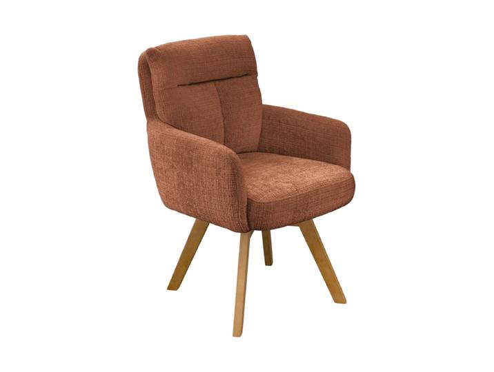 360° Drehbarer Designstuhl „Big Nevis II“ Chenille Rostbraun Invicta Interiors