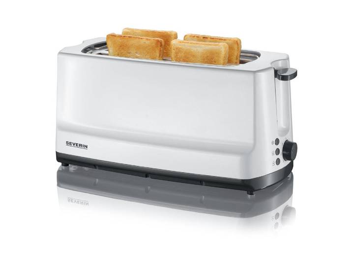 SEVERIN Toaster AT 2234 Weiss/Schwarz , schwarz, B:18,5cm H:18cm T:39cm, Toaster, Lieferung mit passendem CH-Fixadapter, Toaster