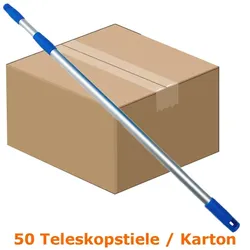 Staubwedel MopKnight Teleskopstiel Alu 120 cm Karton 50 Stück, teleskopierbar, gefertigt aus Aluminium