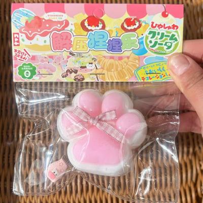Inspired Finds Kawaii Taba Cat Paw Plush Fidget Squeeze Toy pinkish White A