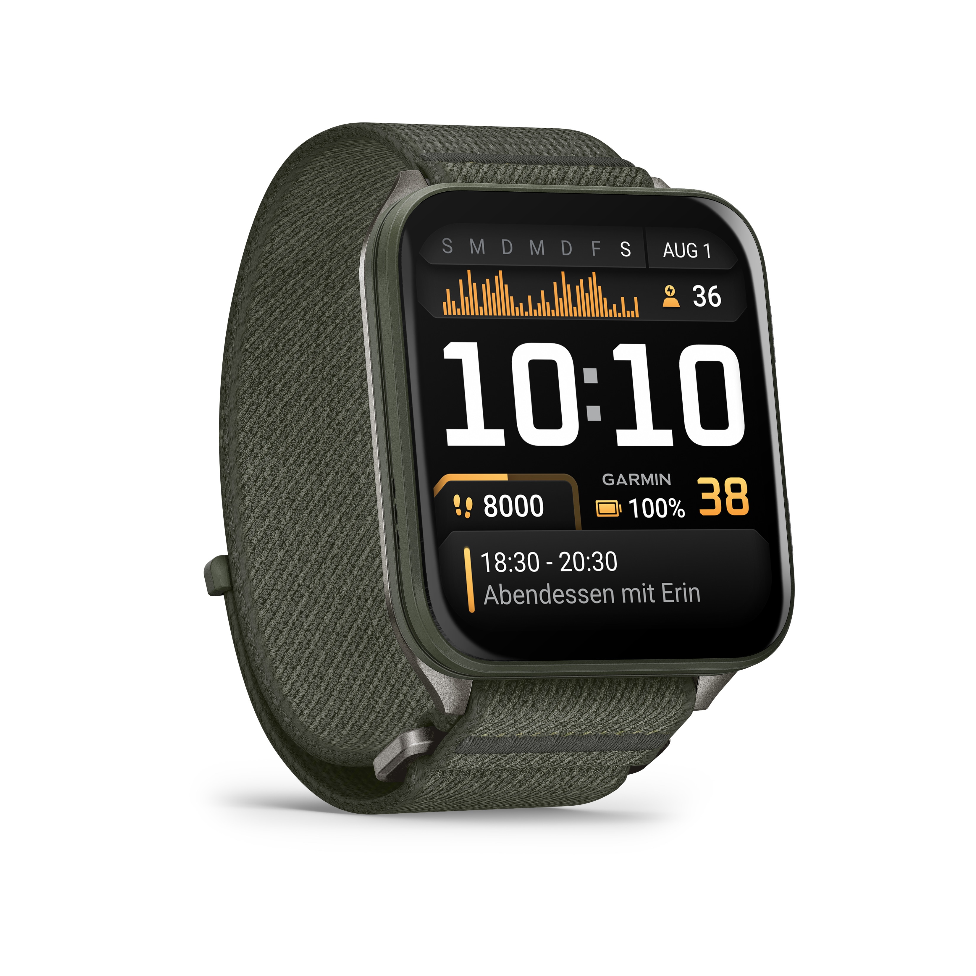 Garmin Venu X1 Moosgrün mit ComfortFit-Nylonarmband Moosgrün