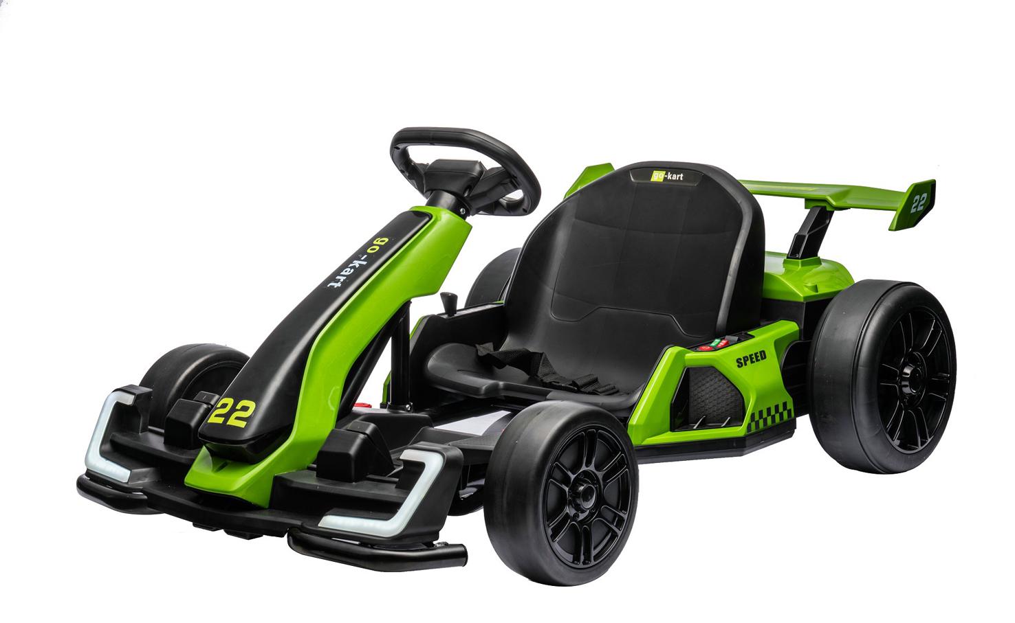 F1 Style Go-Kart Elektro Go-Kart 2x 150W 24V 5Ah LED Grün