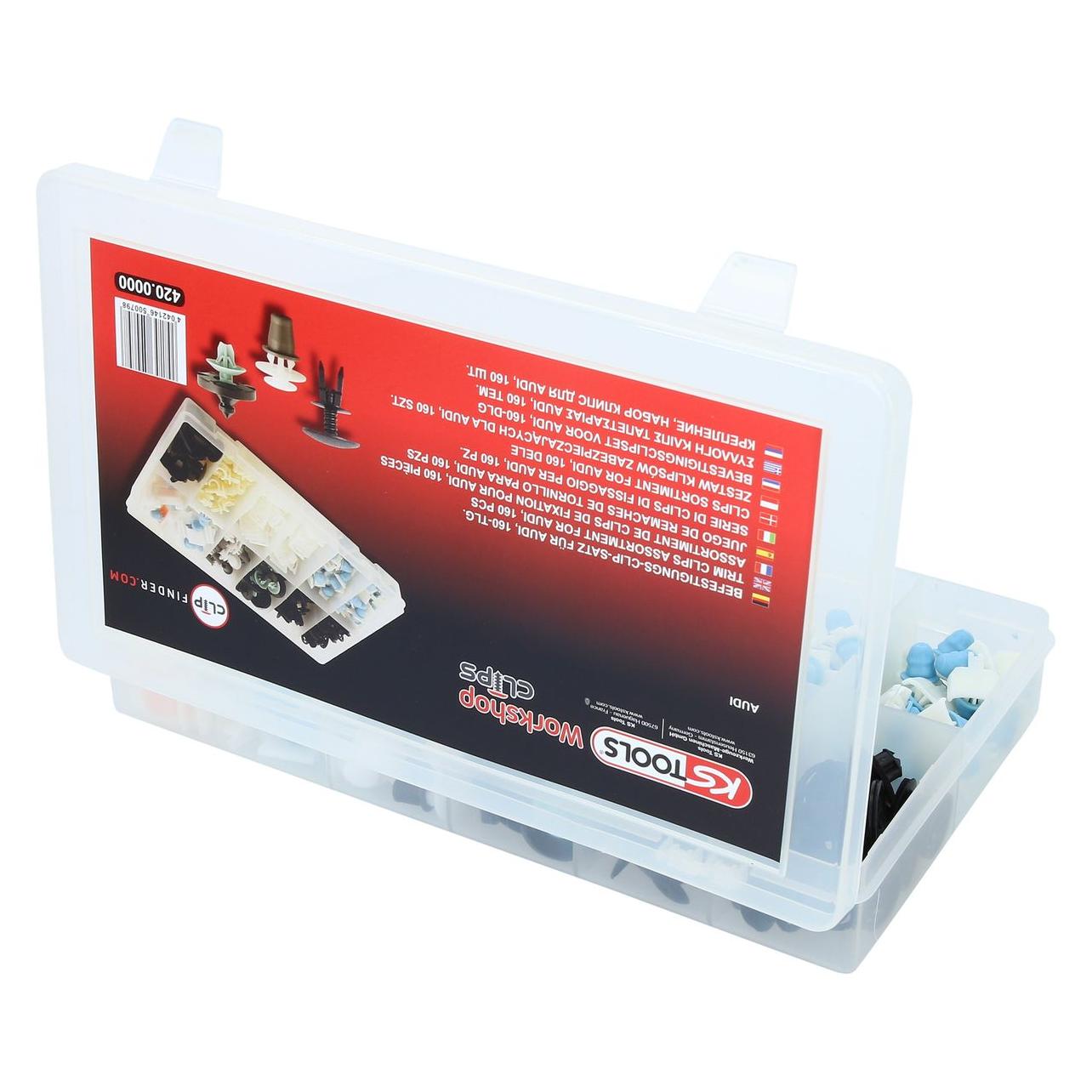 KS Tools Befestigungs-Clip-Satz für Audi, 160-tlg (420.0000)