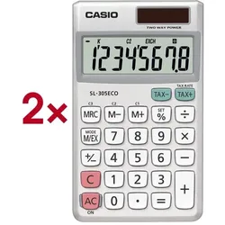 CASIO 2x Taschenrechner »SL-305ECO« silber, 11.9x0.9x7 cm