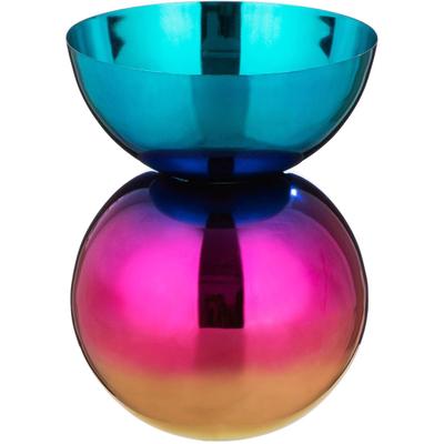 Tischvase GILDE "Vase, rund, "Rainbow", Eisen, mehrfarbig", bunt (mehrfarbig), B:20,5cm H:29,5cm T:20,5cm Ø:20,5cm, Eisen, Vasen, Vase Rainbow Dekovase modern Trend Hingucker Geschenkidee