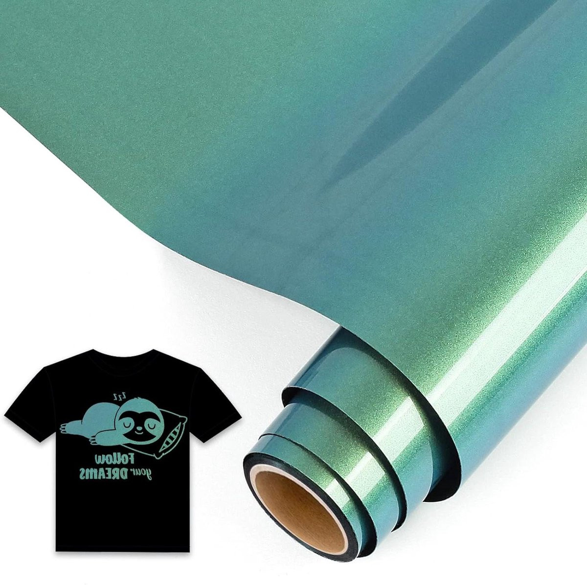 Kameleon Plotterfolie voor Textiel - Goud naar Groen - 305 x 1525 cm