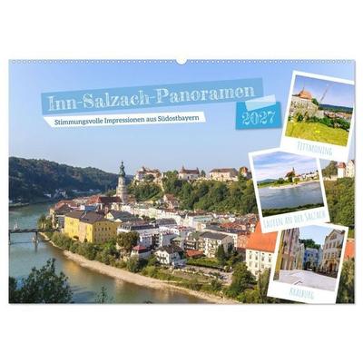Inn-Salzach-Panoramen. Stimmungsvolle Impressionen aus Südostbayern (Wandkalender 2027 DIN A2 quer), CALVENDO Monatskalender