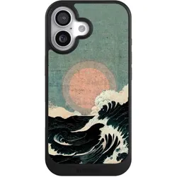Nivocase Hülle für Apple iPhone 17 Handyhülle NIVOcore Case Schwarz Kunst Meer Welle (Apple iPhone 17), Smartphone Hülle, Schwarz