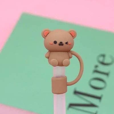 Uplifted Finds Silicone Straw Cover Cap For Stanley Cup Tumblers bear