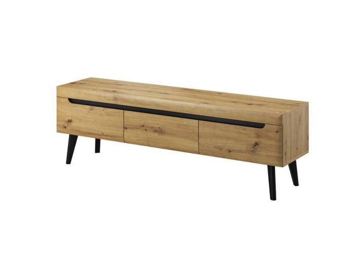 Sepro Meble Schrank Schwarz Nordan TV-Schrank Artisan Eiche 160 cm, 160x50x40 cm, Wohnzimmer, TV Möbel, Lowboards, Lowboards stehend