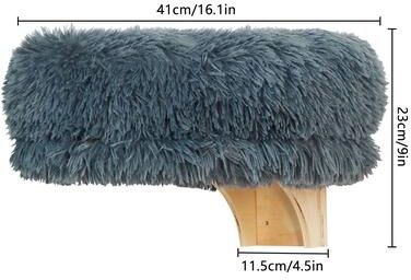 Uplifted Goods Wall Mounted Wooden Cat Perch Bed grey Medium