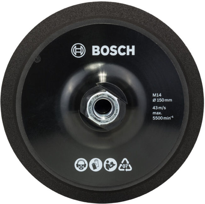 Plateau de ponçage BOSCH M14, Ø 150 mm, avec système auto-agrippant (2608612027)