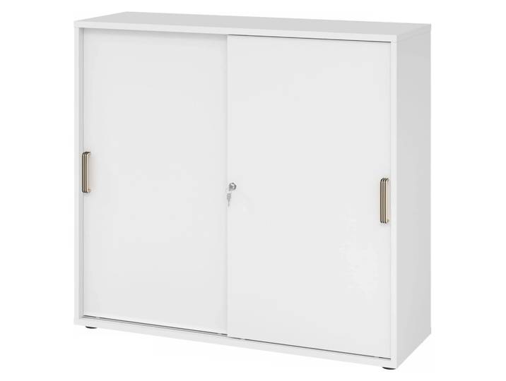 BETA S 1753S Schiebetürenschrank 3 OH Streifengriff Kunststoff Weiß
