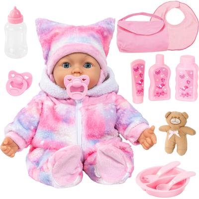 Babypuppe BAYER "Piccolina Magic Eyes 46 cm", bunt (rosa), Puppen, Baby, mit vielen Funktionen