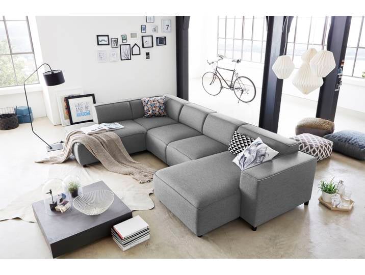 Wohnlandschaft OTTO HOME Bulky U-Form , grau, B:324cm T:195cm, Sofas, Wohnlandschaft, in U-Form und XXL Sitzfläche, modular aufgebaut