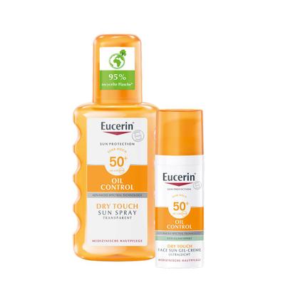 Eucerin Oil Control Face Sun Gel-Creme LSF 50+ + Spray Transparent 1 St Set