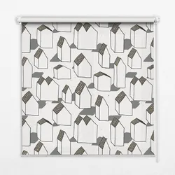 INNENROLLO - Fensterrollo - Rollo - 150x140 cm - Weiße Häuser