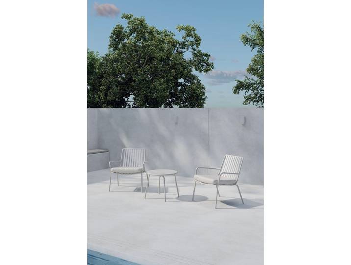 Gartenlounge-Set VENTURE HOME Mykonos, großzügiges Outdoor-Set für hohen Sitzkomfort , weiß (beige, beige, beige), B:65cm H:68cm T:65cm, Polyester, Stahl, Sitzmöbel-Sets, Gartenlounge-Set, Loungemöbel mit Stoffbezug, angenehm, weich