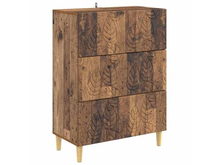 GFEROMRF Schubladenschrank Altholz 66 x 34,5 x 90 cm Holzwerkstoff Rechtwinkliges Design, stabile Eukalyptusbeine, pflegeleichte Oberfläche, vielseitige Aufbewahrung, für Wohnräume