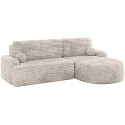ECKSOFA mit Schlaffunktion und Bettkasten LIRA-L - 264x172x89 Creme