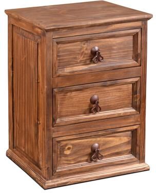 Crafters and Weavers Set of 2 Montclare 3 Drawer Nightstand - Brown Wax