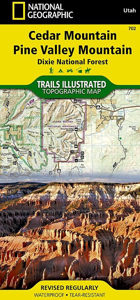 Carte de randonnée n° 702 - Cedar Mountain, Asdown Gorge (Utah)   National Geographic