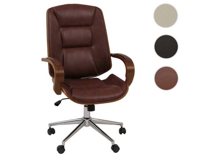 Chaise de bureau MCW-O83 (280 g/m²) rouge-brun