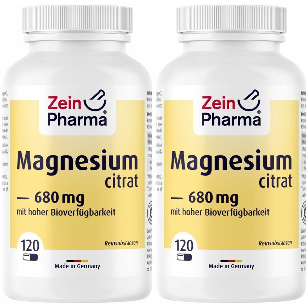 ZeinPharma Magnesium Citrat Kapseln Doppelpack 2x120 St