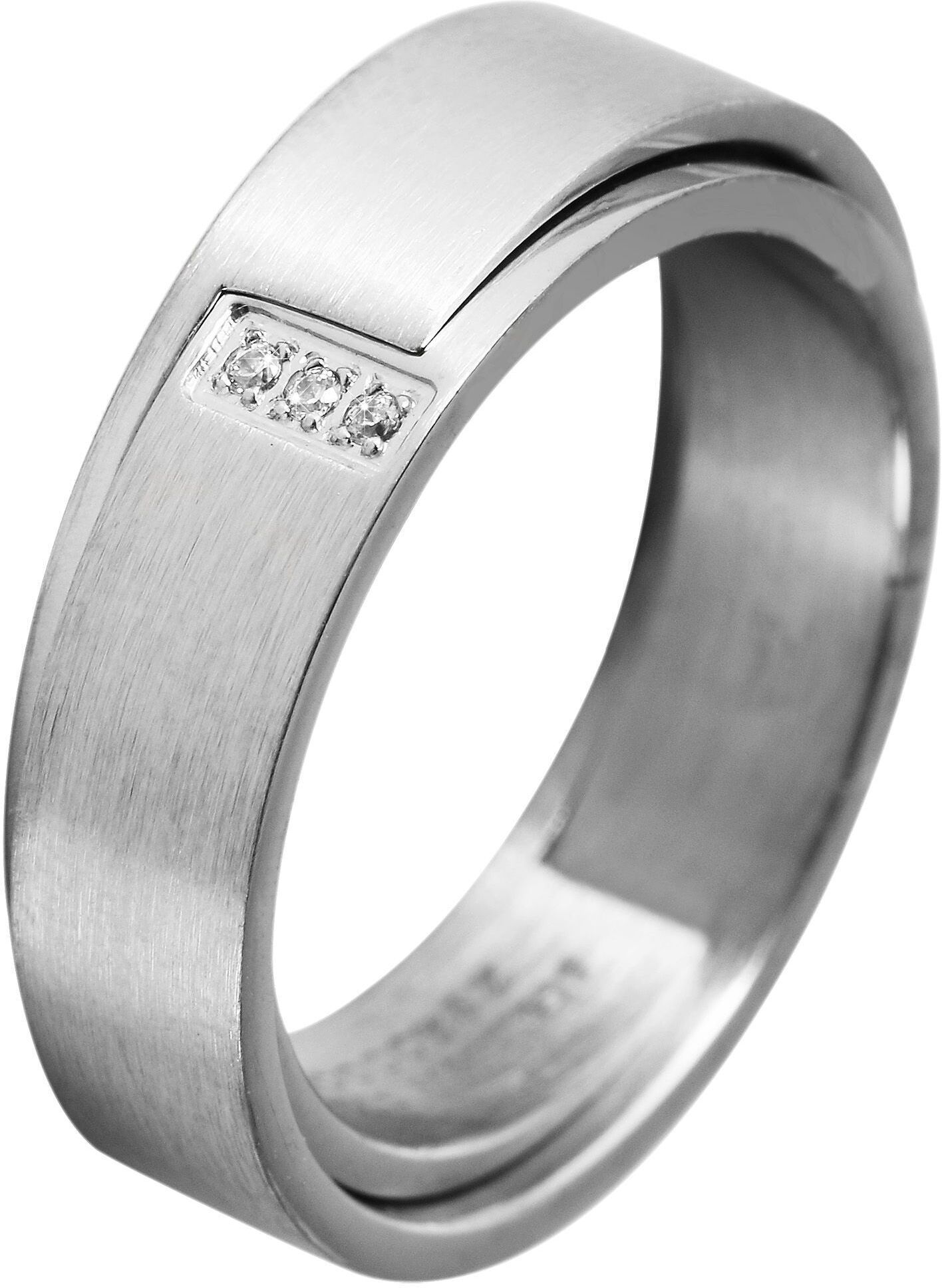 Partnerring AKZENT "Alluring Way, silberfarbig, langlebig" Gr. 52, silber (silberfarbig), Fingerringe, Damen, 52, Edelstahl