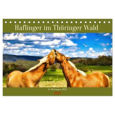Haflinger im Thüringer Wald (Tischkalender 2027 DIN A5 quer), CALVENDO Monatskalender