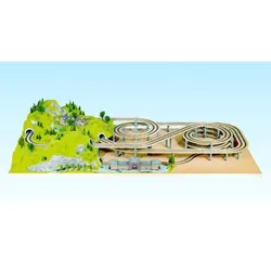 NOCH 53004 H0 LAGGIES Gleiswendel-Komplettbausatz, Grundkreis, Gleisradius 360/437,5 mm, 1- oder 2-gleisig