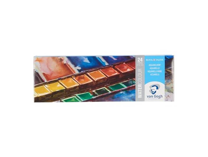 Van Gogh aquarelverfset, metalen blik, 24 halve potten