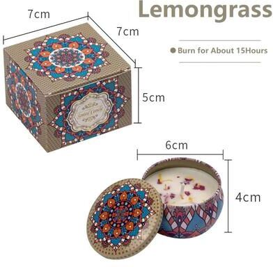 Uplift Treasures Vintage Soy Wax Scented Candle Jar With Floral Fragrance lemongrass