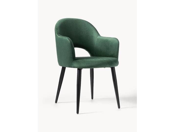 Chaise rembourrée en velours Rachel